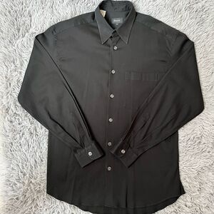 Bernini Black Button Down Shirt, Size Large